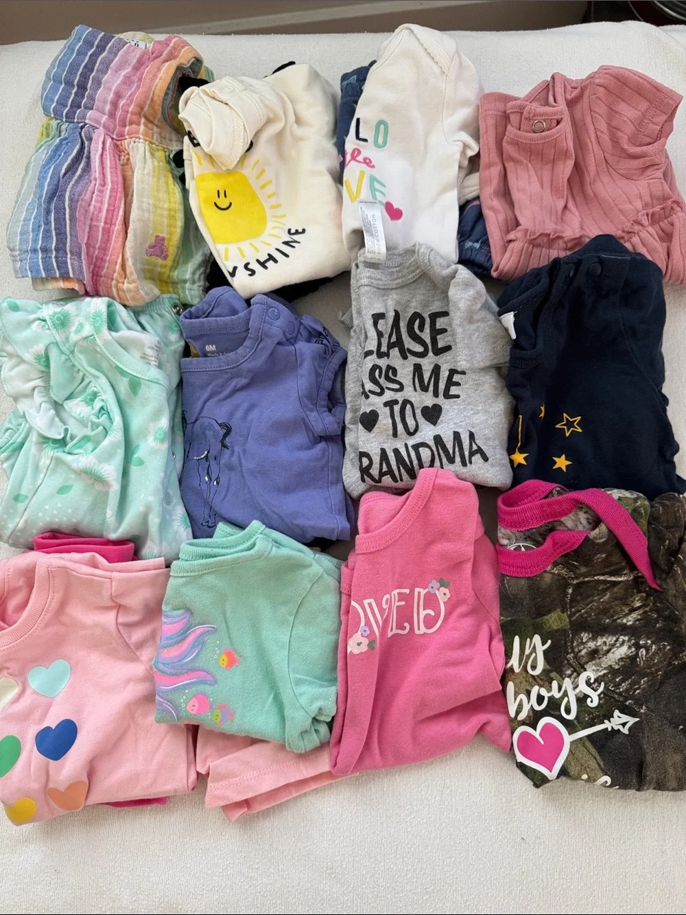 12- Girls' Mixed Color Summer Outfits - Assorted Patterns